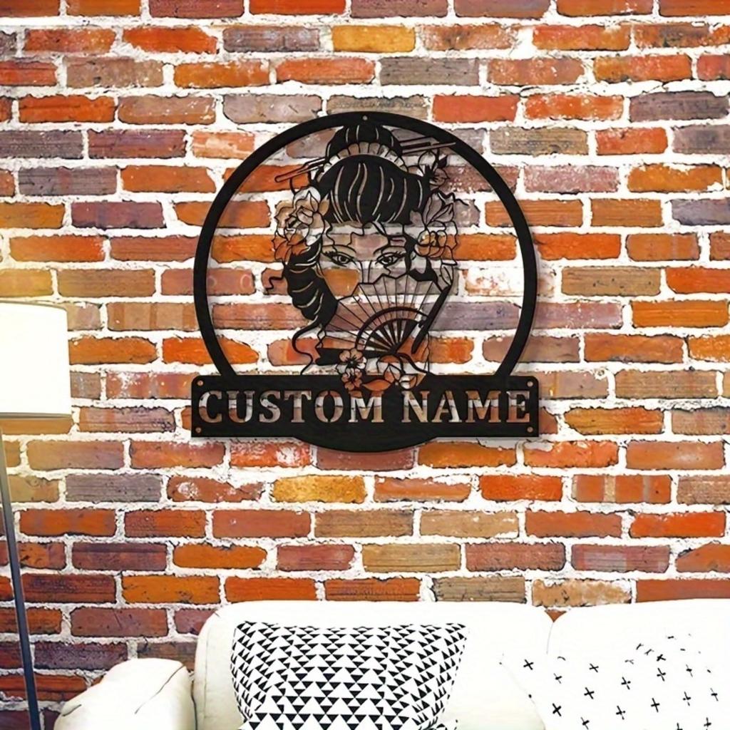 Personalized Japanese Kabuki Metal Wall Art Name Sign Hot Sale Modern Home Outdoor Decor