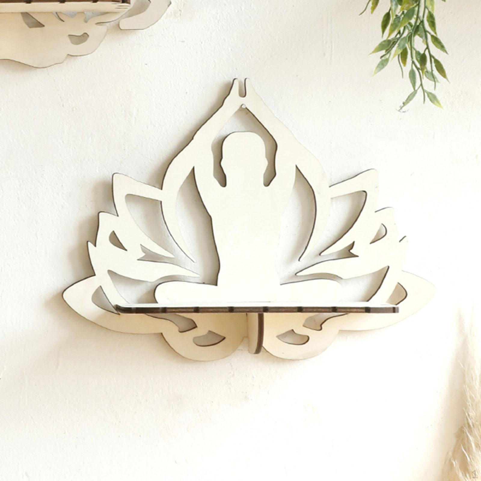 

Wooden Wall Shelf Floating Picture Frame Holder Bedroom Kitchen Organizer Display Stand
