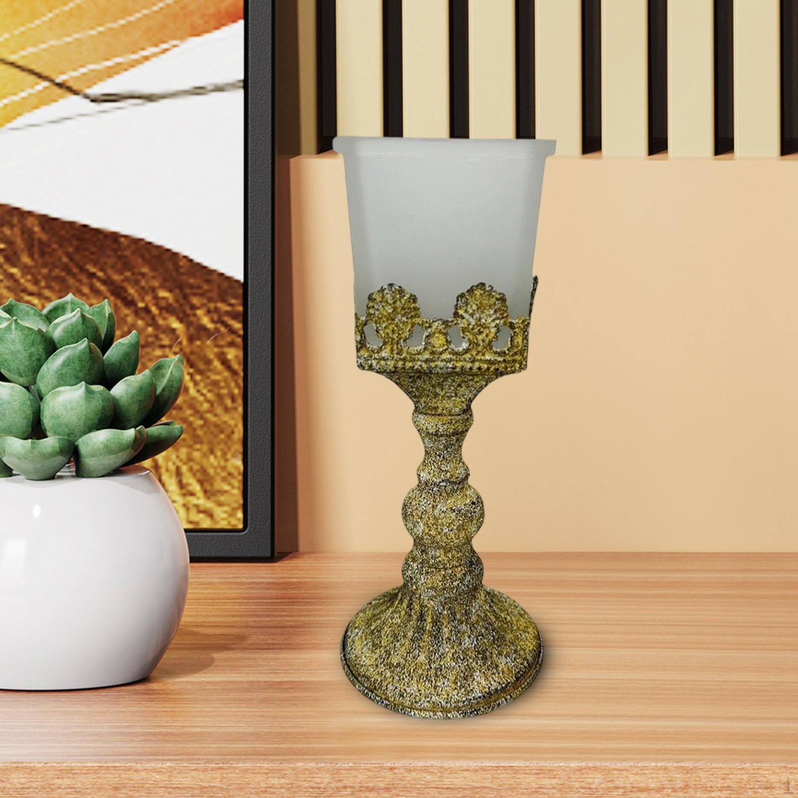 

Подставка для свечи Подсвечник Металлический Канделябр для Чайной Комнаты Фестиваль коричневый