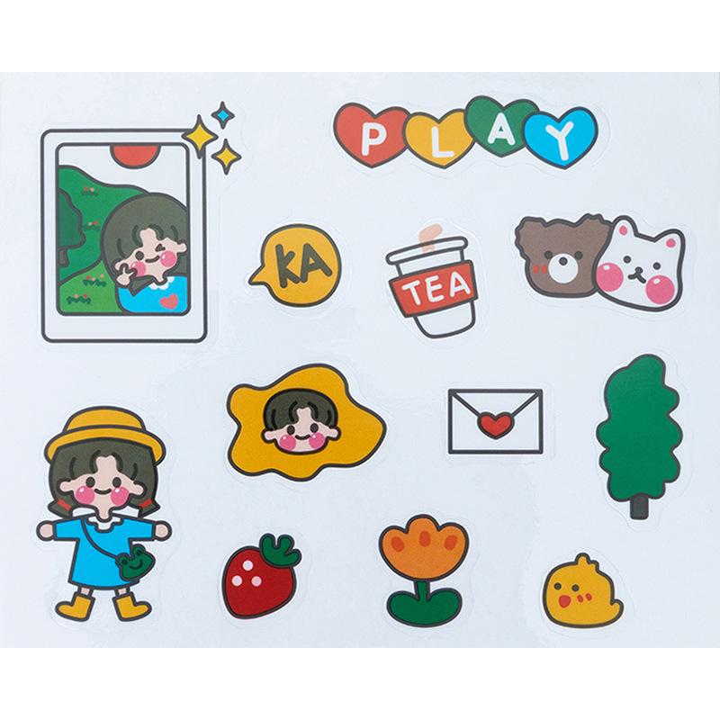 Kawaii Korean Cute Girl Stickers for Phone Cases, Stationery, DIY, Sealing, and Student Diaries