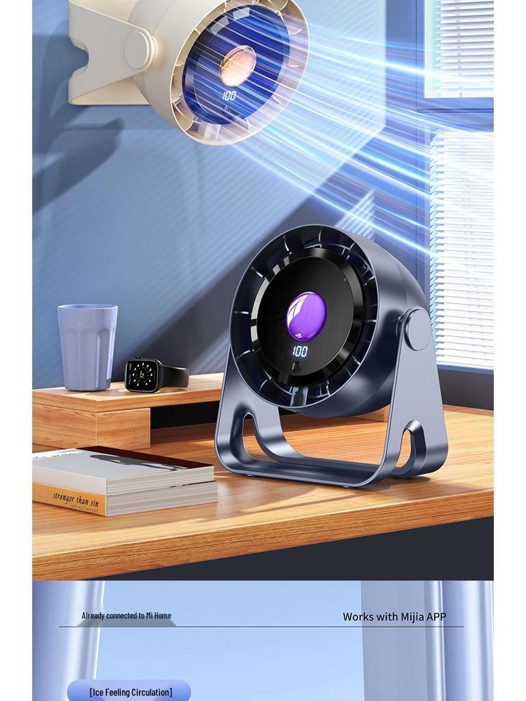 2025 Rechargeable Desktop Fan for Home, Office, Dormitory, Bedroom - Wall-Mountable & Hole-Free Design