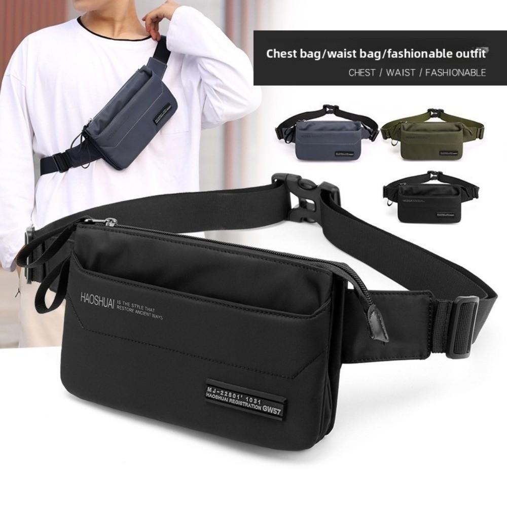 Anti Splash Men's Chest Bag Large Capacity Nylon Sling Shoulder Bag Simple Male Waist Bag  Male