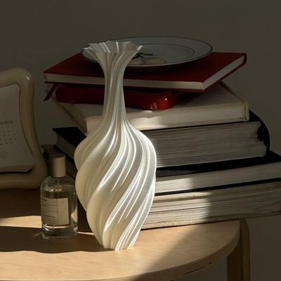 Nordic White 3D Printed Art Vase for Flowers - Decorative & Creative Ornament