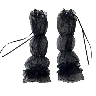 Fashion Mesh Arm Sleeves Long Bridal Gloves For Women Party Wear Fingerless Design Arm Covers for Driving Camping
