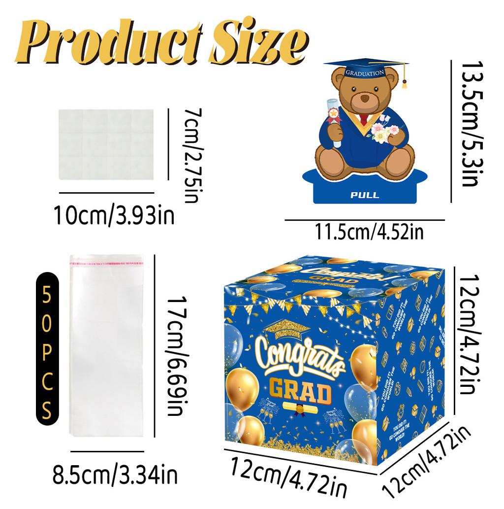 

Blue And Gold Gift Box For Graduation Parties And Festive Event Decor