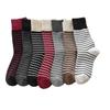 Red Socks, Women's Pile Socks, Autumn and Winter Trendy Long Socks, Retro Striped College Style Thigh-high Socks