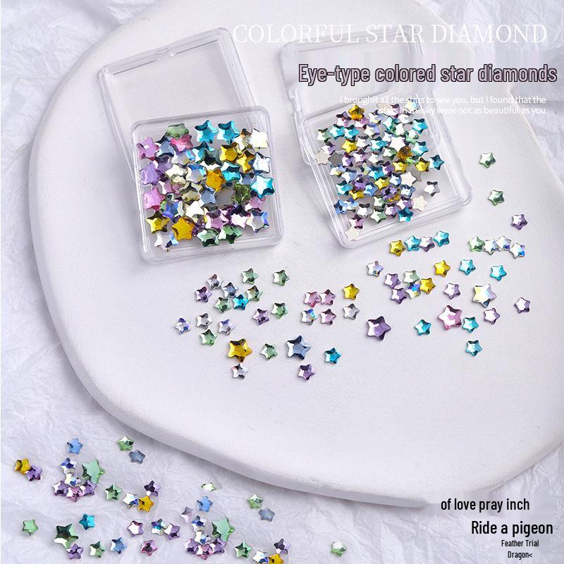 

Summer 2025 Versatile Nail Art: Colorful Japanese Star Rhinestones