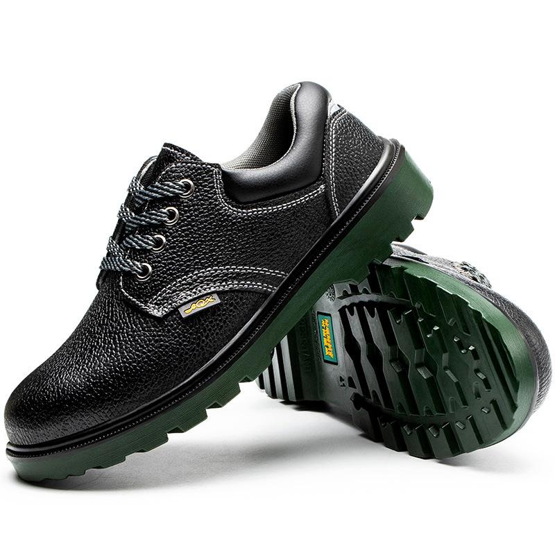 Smash-proof and Stab-proof Cowhide Steel Baotou Low-top Labor Insurance Shoes Non-slip Leather Surface Safety Shoes Steel Sole