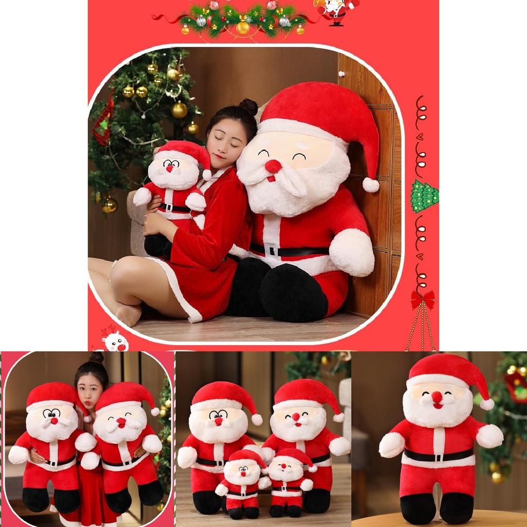 Adorable Plush Santa Claus Doll Christmas Cushion Soft Toy For Kids Gift 35cm 50cm 80cm 100cm