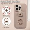 Litchi Texture PU Leather Wallet Case for iPhone 13 Pro Max, Accordion Card Holder with Ring Kickstand & Crossbody Strap, Shockproof Cover