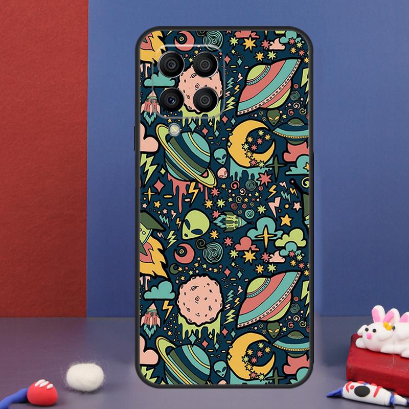 Cartoon Alien Case For Samsung Galaxy M32 M52 M12 M16 M14 M54 M13 M33 M53 M56 M36 M31 M11 M35 M55 M15 M06