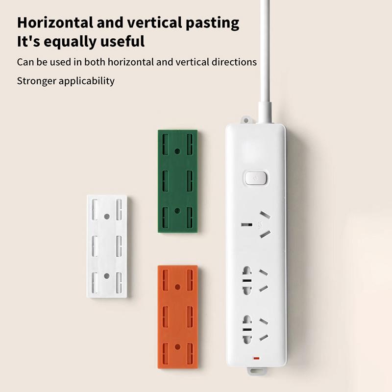 1 Pcs Wall-Mounted Plug Fixer Sticker Punch-free Home Self-Adhesive Socket Fixer Cable Wire Organizer Power Strip Holder