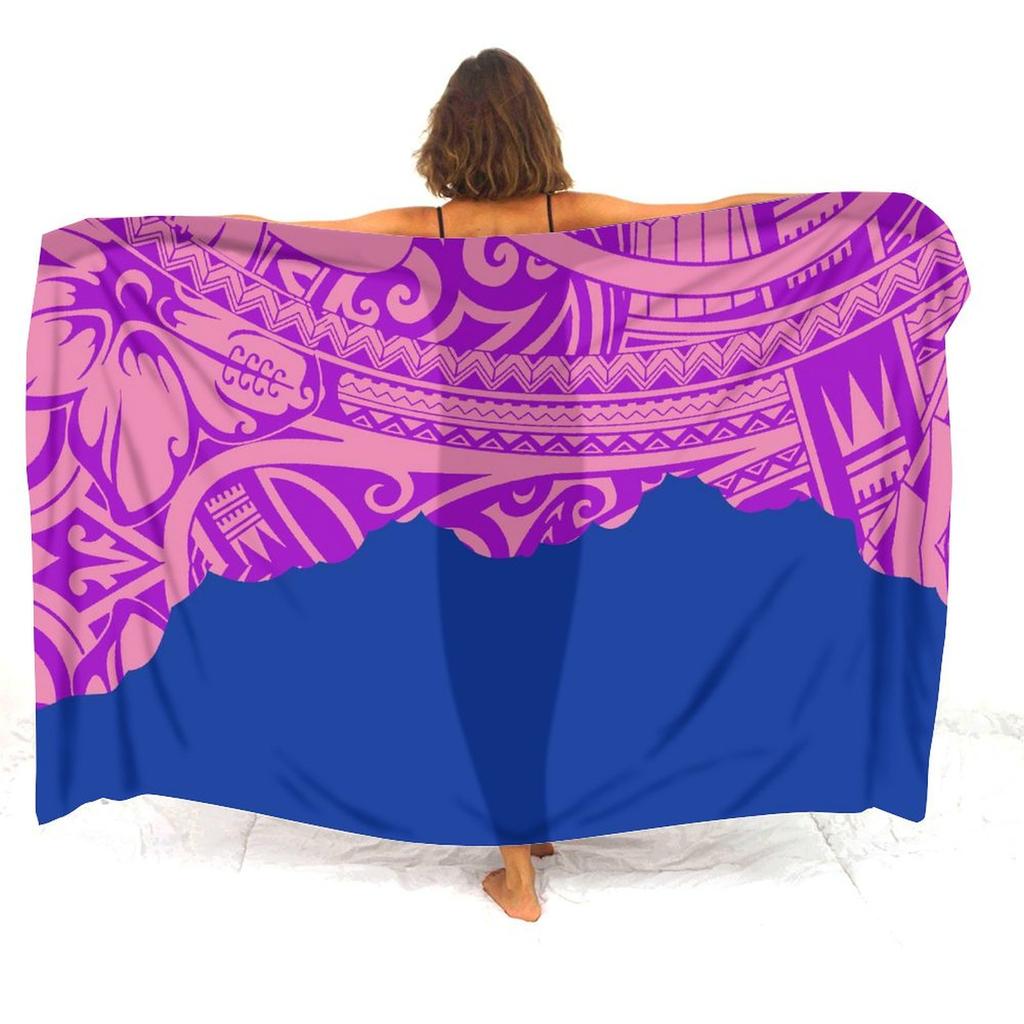 Soft And Comfortable Fabric Summer Beach Holiday Sun Sarong All-In-One Cover Coat Polynesian Print Tailored Women'S Sarong