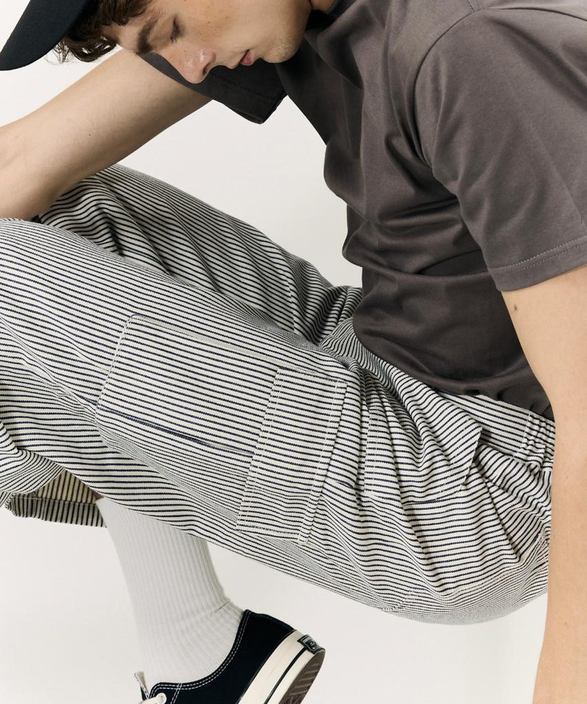 Keullaessikeulleob Basic Striped Cargo Pants (2 Colors)