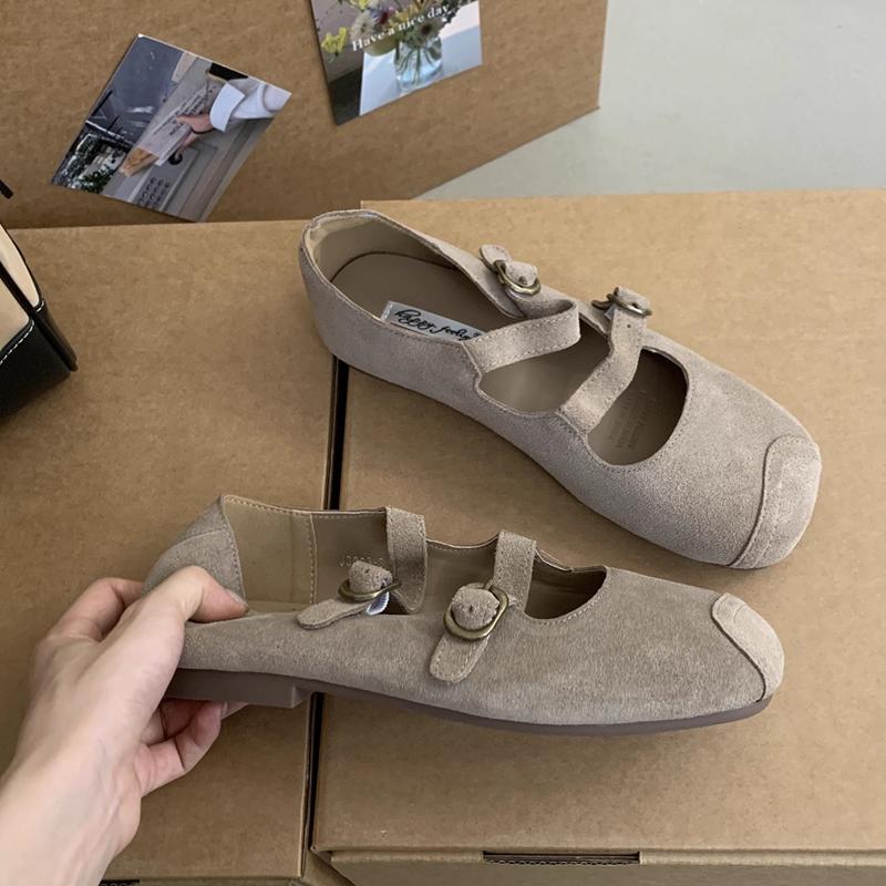

Fashion SUOJIALUN 2025 Autumn New Women Flat Shoes Round Toe Soft Flat Heel Ladies Casual Mary Jane Shoes Shallow Dress Boat Shoes 35