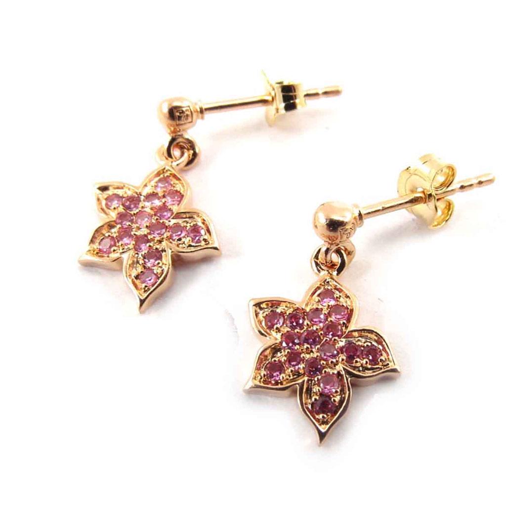 Les Trésors De Lily [J7209] - Vergoldete Ohrringe 'Flora' roségold - 11 mm