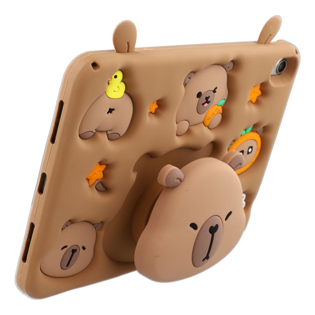 Για iPad (2025)/iPad 10.9 (2022) Θήκη Χαριτωμένη Σιλικόνης για Tablet με Αναδιπλούμενο Στήριγμα Αρκούδας/Λουράκι Ώμου