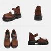 Johnature Sandali retrò con suola spessa Scarpe da donna versatili con chiusura a strappo in vera pelle