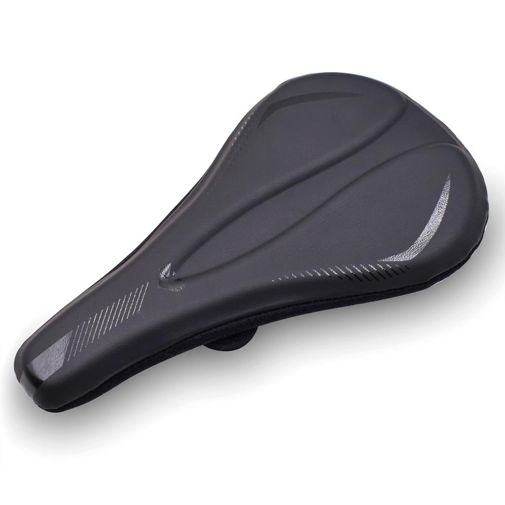 Bicycle Saddle PU Comfortable Bottom Seat Cover with Memory Foam Stays in and Absorbs Shock for Road Mountain and Cross Bikes Cover, Fabric, Cushion,