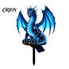 Outdoor Pathway Stake Lights Solar Dragon Garden Light, Resin Ice Statue Decorative Exterior Lamps Fantasy Mythical Animal Light for Lawn Yard