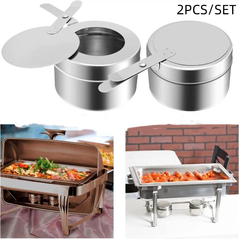 2Pcs Stainless Steel Chafing Fuel Holder Accessories Universal Cooking Supplies Buffet Boxes Canned Chafing Dish onesize