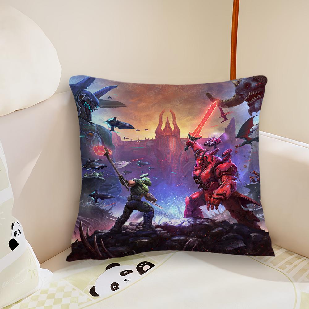 Game E-Eternal Cushion Cover Comfortable Soft Pillow Case For Sofa D-Doom Living Room Home Office Decor Protective Covers