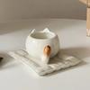 Keramický hrnek Roztomilý tvar kočky Podglazurně barevný Kreslený Siamská kočka Kávové šálky Domácí Snídaňový Hrnček na mléko a kávu Narozeninový dárkový šálek