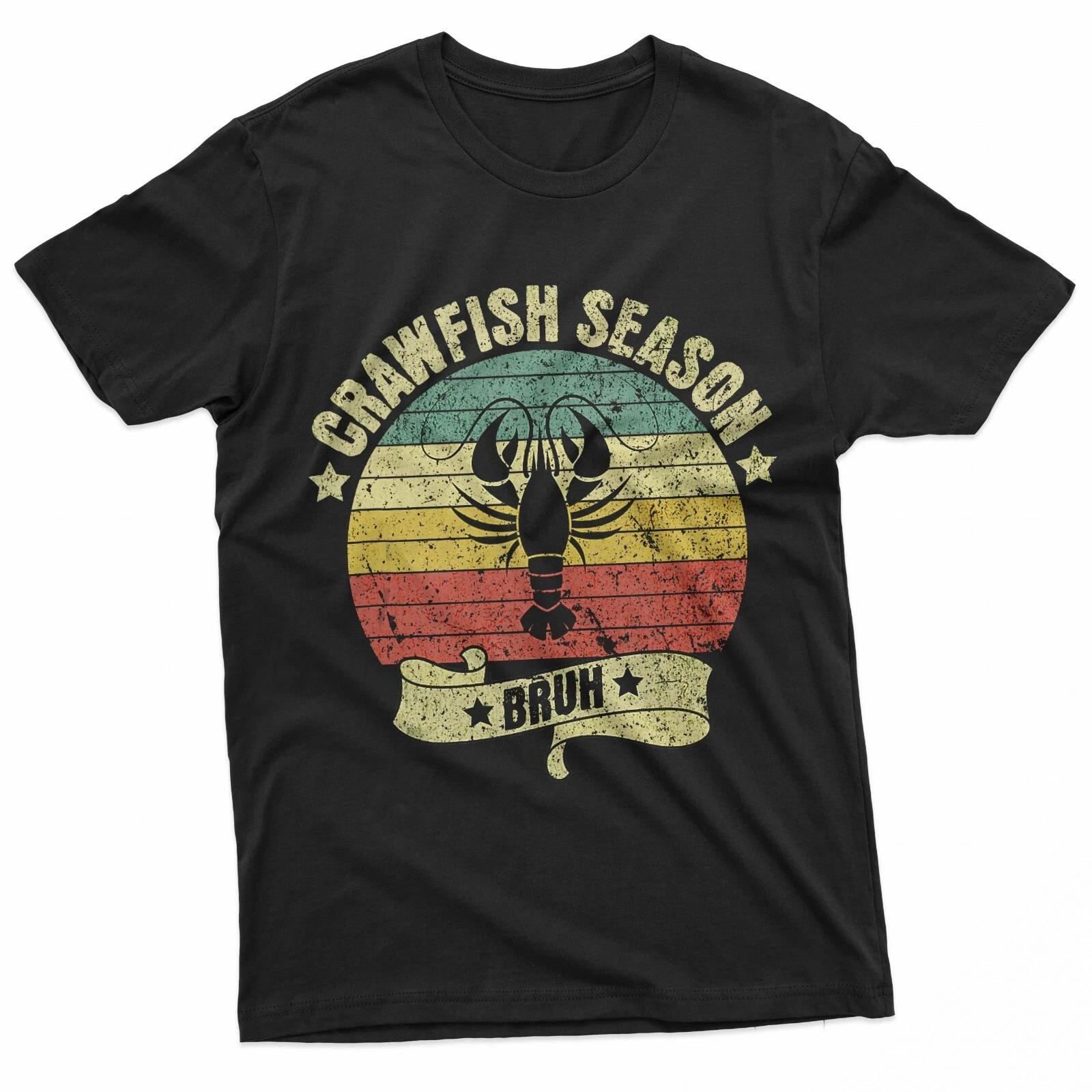 Mens Crawfish Season Bruh Crawfish Seafood Festival Retro Sunset T-Shirt XL