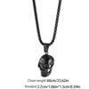 Pendentif Collier Tête de Mort en Acier Inoxydable Punk Rapper Homme Collier Tête de Mort Gothique Personnalisé Cadeau en Acier Inoxydable