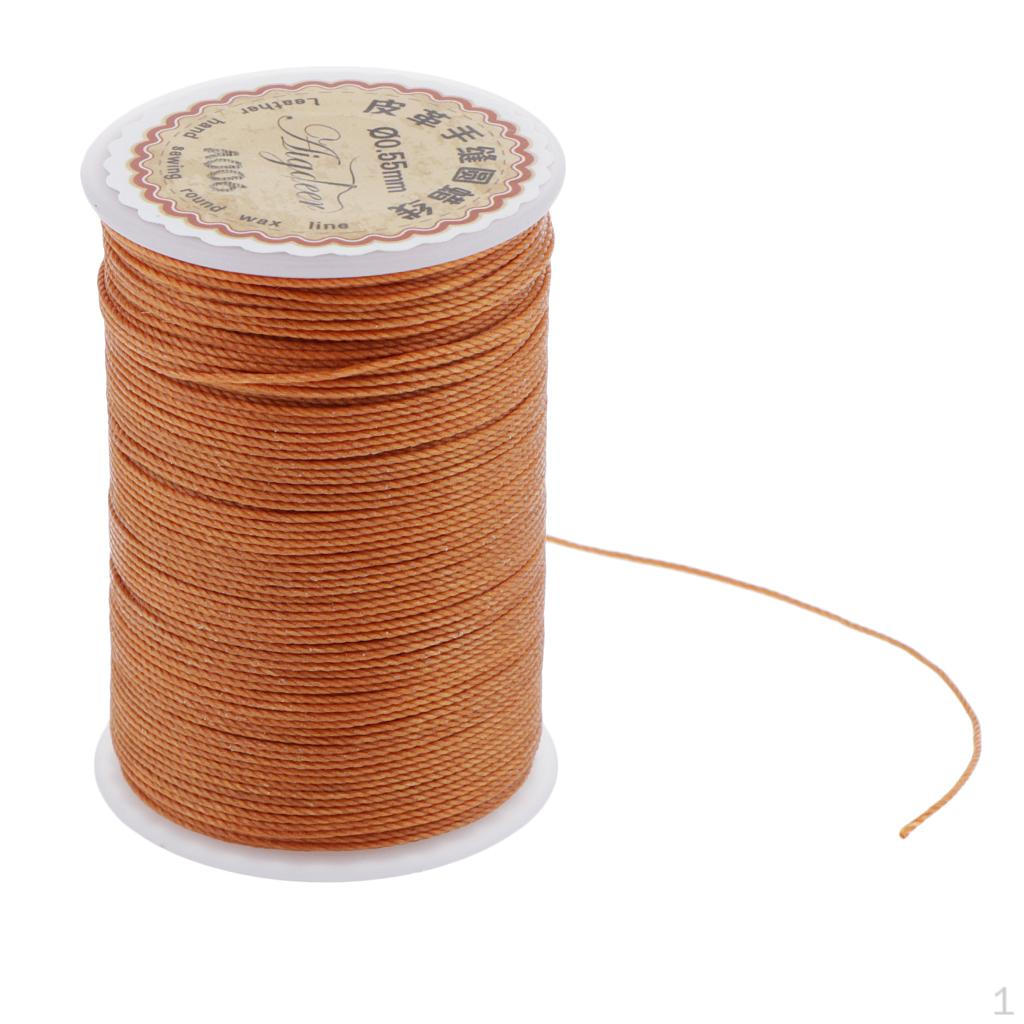 6 0.55mm Leather Waxed Thread Polyester Cord String for DIY Stitching