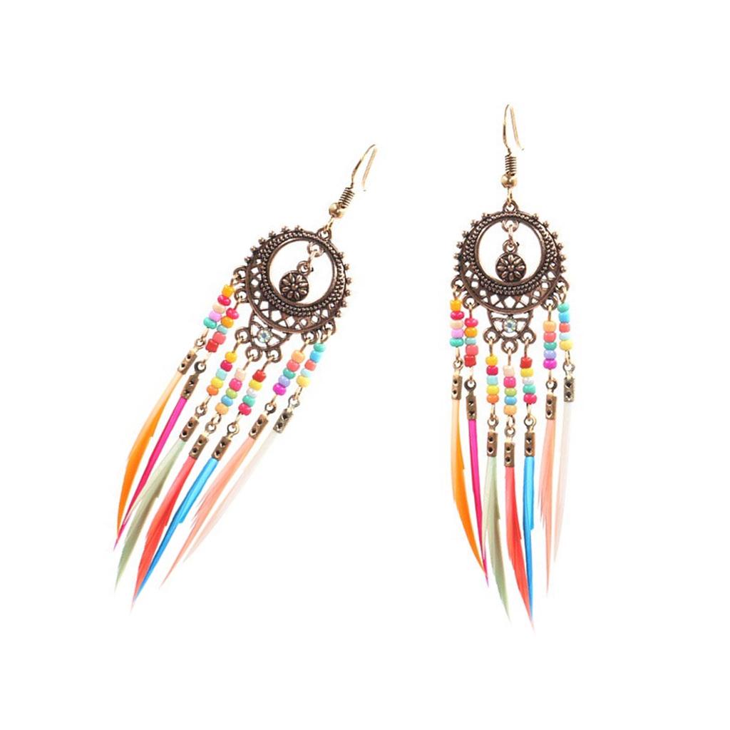 Multipurpose Elegant Styles Feathers Fringe Earrings Comfortable All Day Casual Wear Jewelry Accessories Daily Use