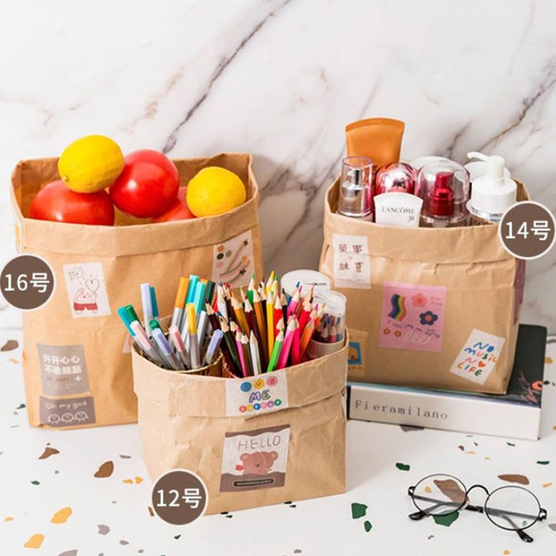 Braune Tüte Kraftpapier recycelbare Take-away-Taschen Lebensmittel Backverpackung Geschenk Partytaschen Kinder Süßigkeitenverpackung Kraft Lunchtasche LPBZ01