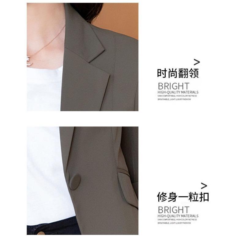Small Blazer Women's Three-quarter Sleeve Autumn New Slim Casual Short Versatile Solid Color Suit Top for Small People