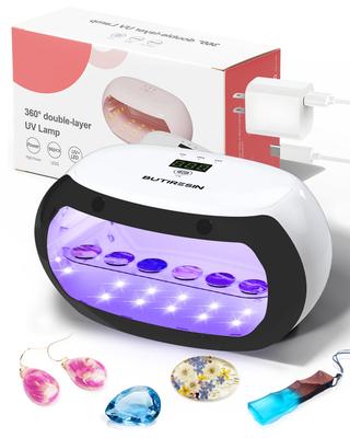 BUTIRESIN 60W Ultra Leistungsstarkes UV UV Harzlicht Licht Timer-Einstellungen oder 300 56 LED DIY Bastellicht für Harzlampe, 2-in-1 - Doppelseitige Beleuchtung,