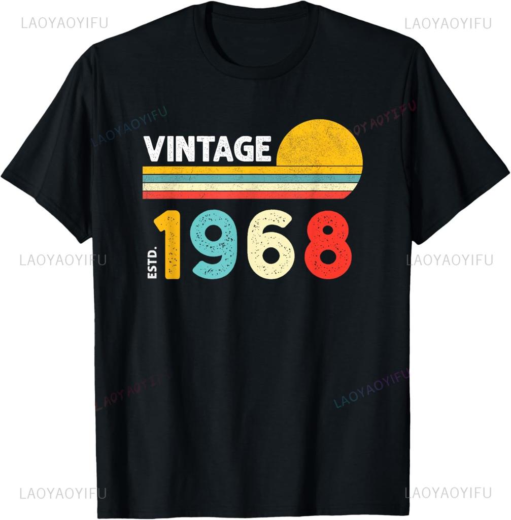 Vintage 1968 Limited Edition 57th Birthday Gifts 57 Year Old T-Shirt Graphic T Shirts Casual Mens Clothing Camiseta Hombre