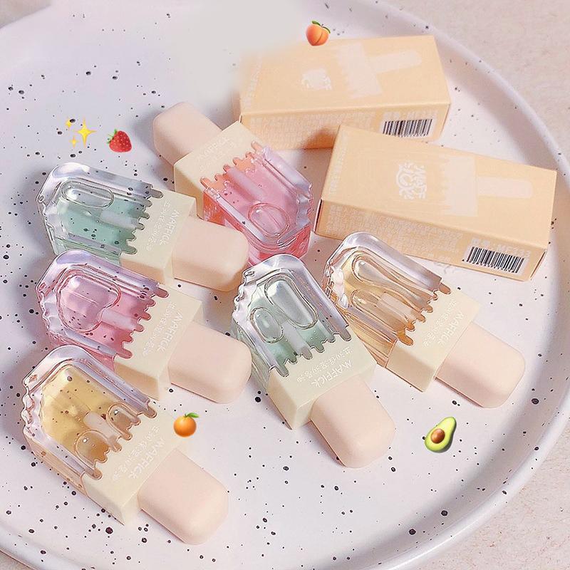 Women Clear Lip Gloss Moisturizing Lip Balm  Jelly Lip Oil Non Sticky Plumping Red Lipstick Gloss Cosmetic Lip Care Tool