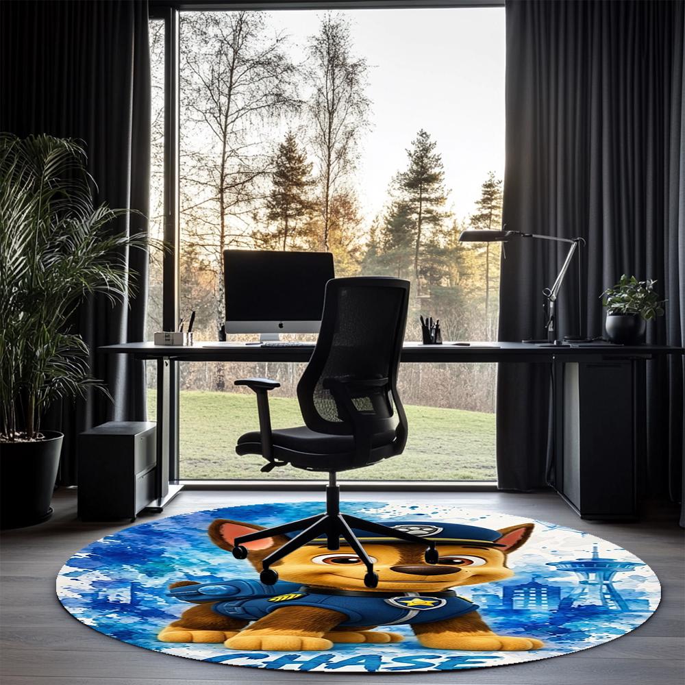 PAW Patrol Printed Round Rug Carpet Chair Rug Area Rug Entryway Doormats,for Office Chair Living Room Bedroom Kitchen Room.