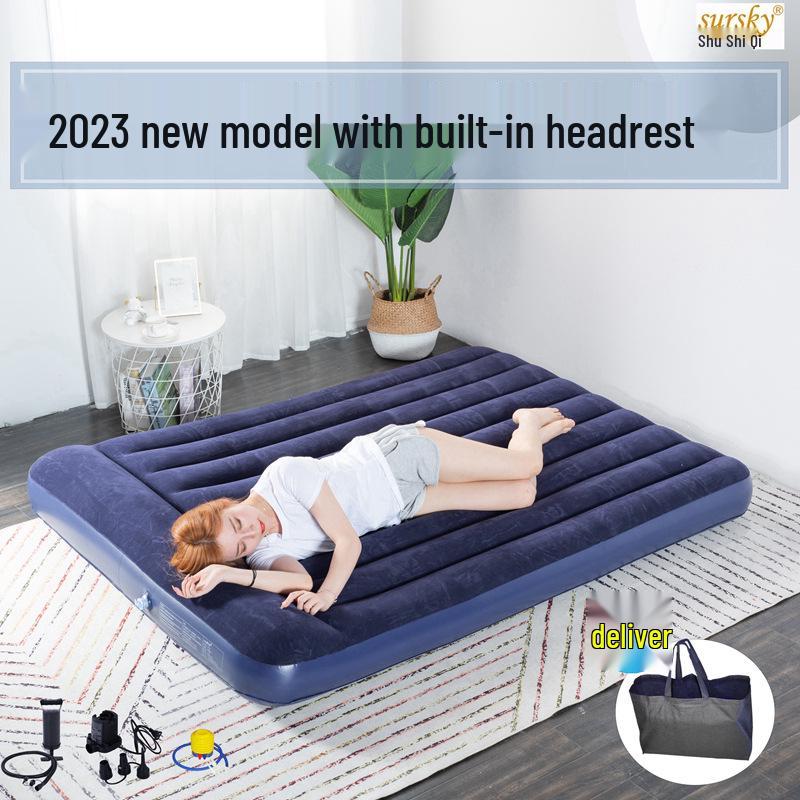 Single Foldable Inflatable Mattress for Home or Camping