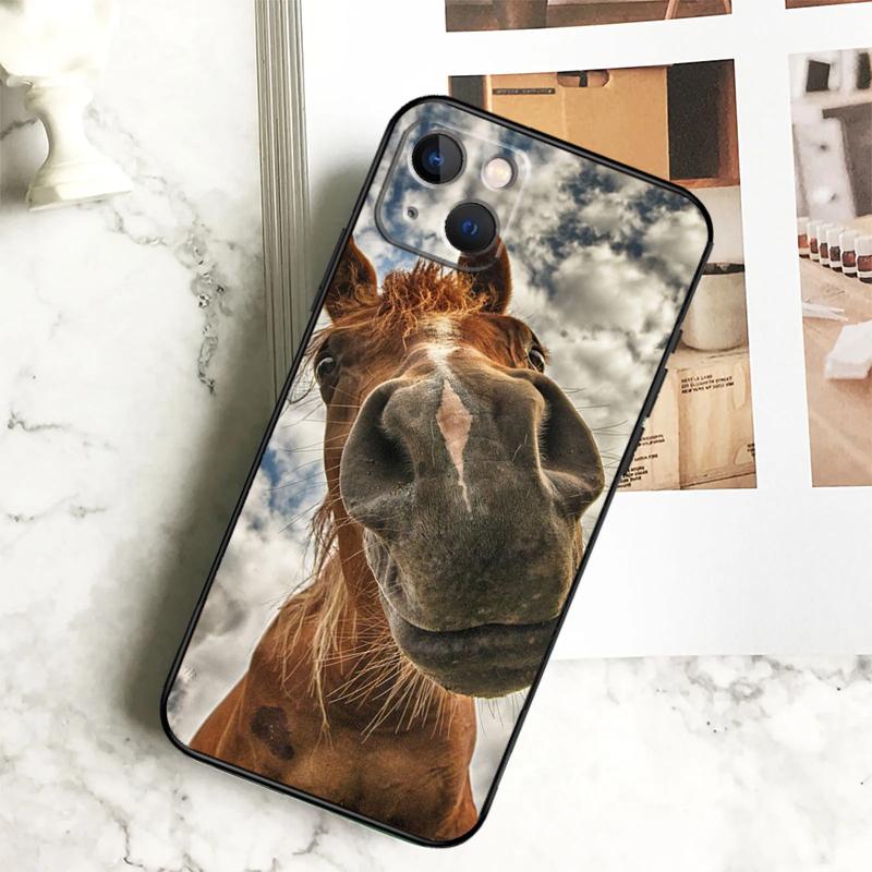 Horse Animal Phone Case For iPhone 15 16 14 Plus 13 12 Mini 11 Pro Max X XR XS Max 7 8 Back Cover