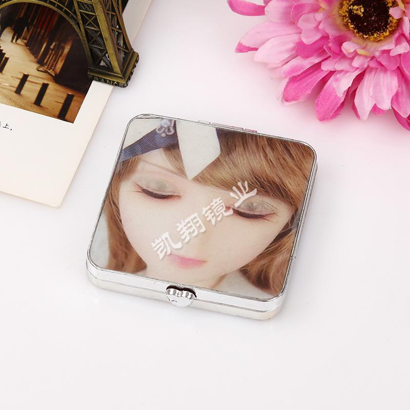 Portable Folding Makeup Mirror with Electroplated Doll Eye Design