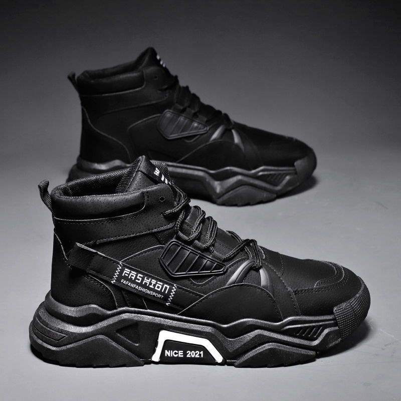 Autumn New Martin Boots Men's Casual High-top Men's Shoes Korean Version Trendy Versatile Winter Velvet Snow Tooling Boots