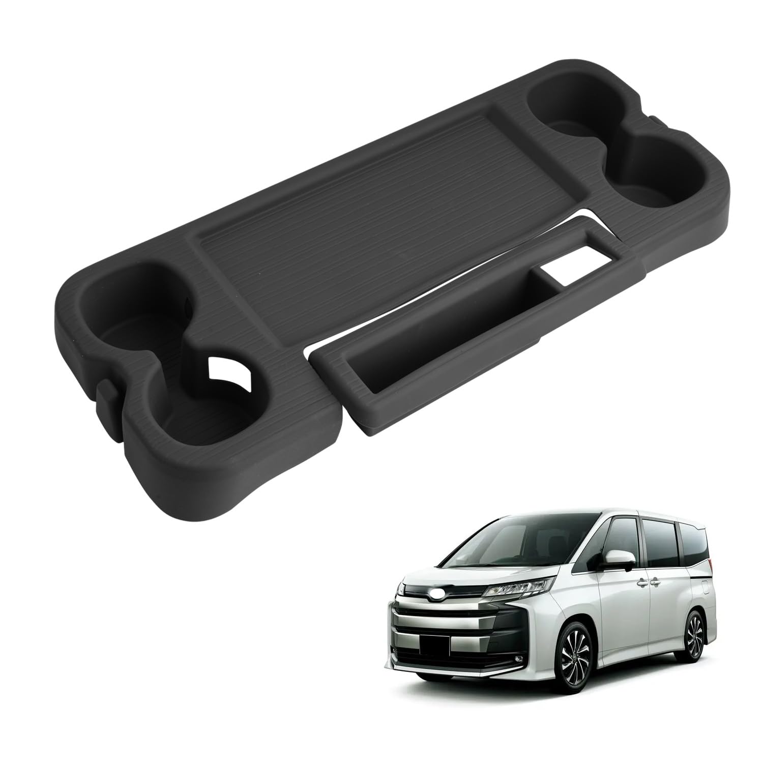 

HUAHAO Center Tray for Toyota 90 Series Fingerprint Interior 2nd Row Noah 90 Console Storage Voxy 90 Custom Easy to Clean 90 Series Noah Accessory чёрный