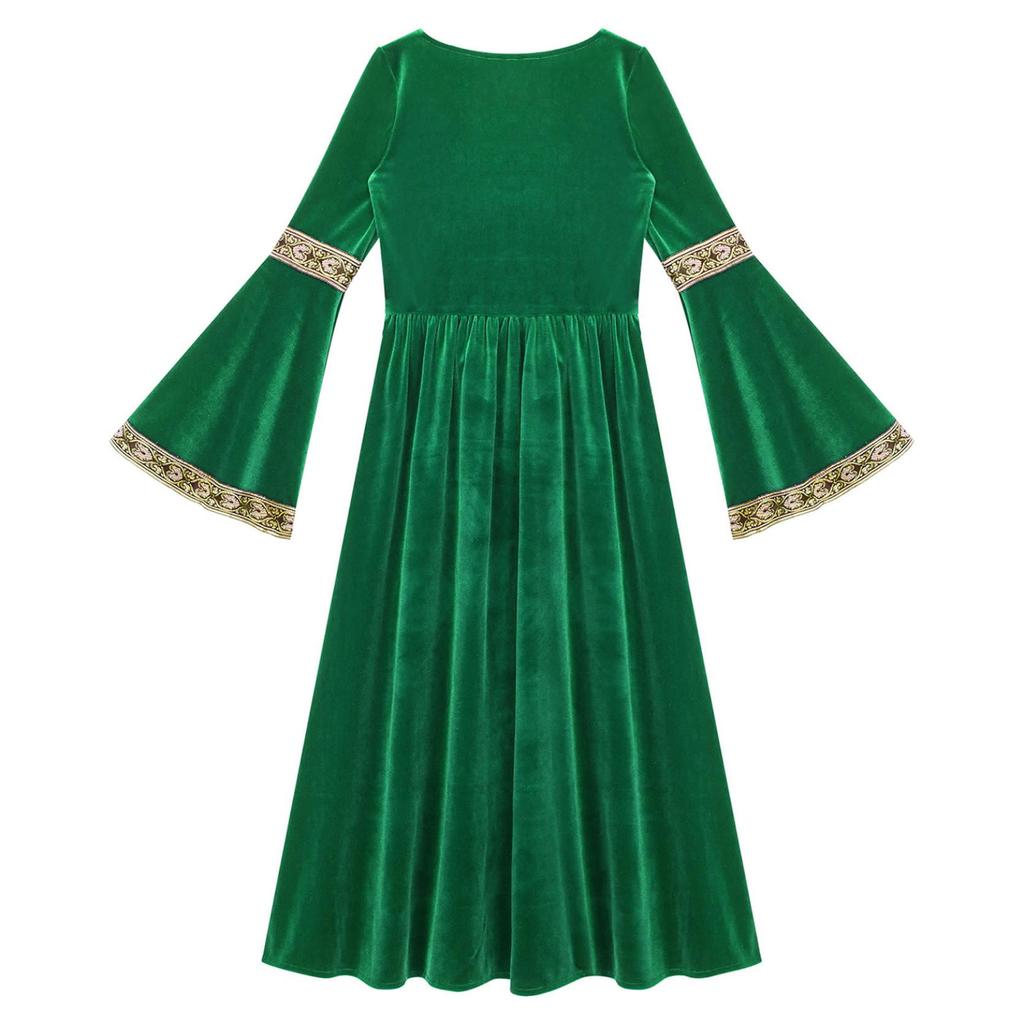 Girls Medieval Princess Costume Renaissance Costume Robe Retro Gown Dress for Halloween Cosplay Dress Up