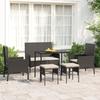 VidaXL Garden Lounge Set 6 Pcs with Cushions Black Wicker 319508
