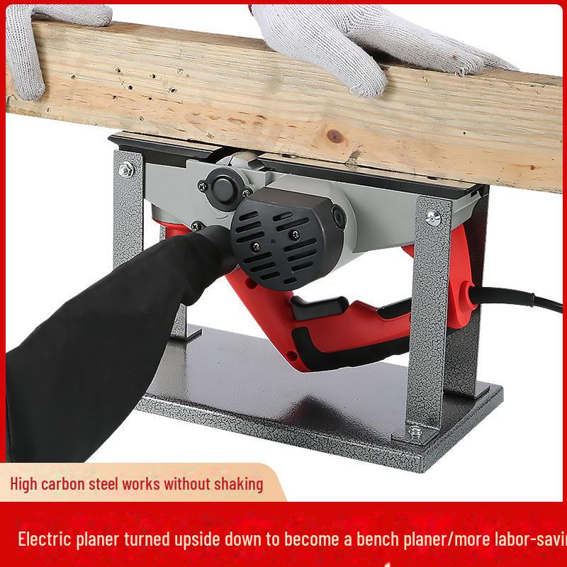 Portable Electric Woodworking Planer with Inverted Bracket and Multi-Function Base for Small Household Projects