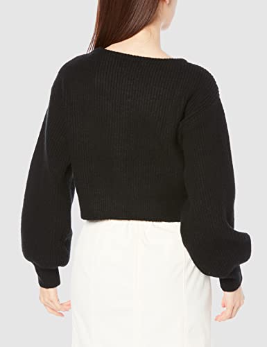 Jill by Jill Stuart Women's Mid-Gauge Beaded Cardigan Sweater, Black