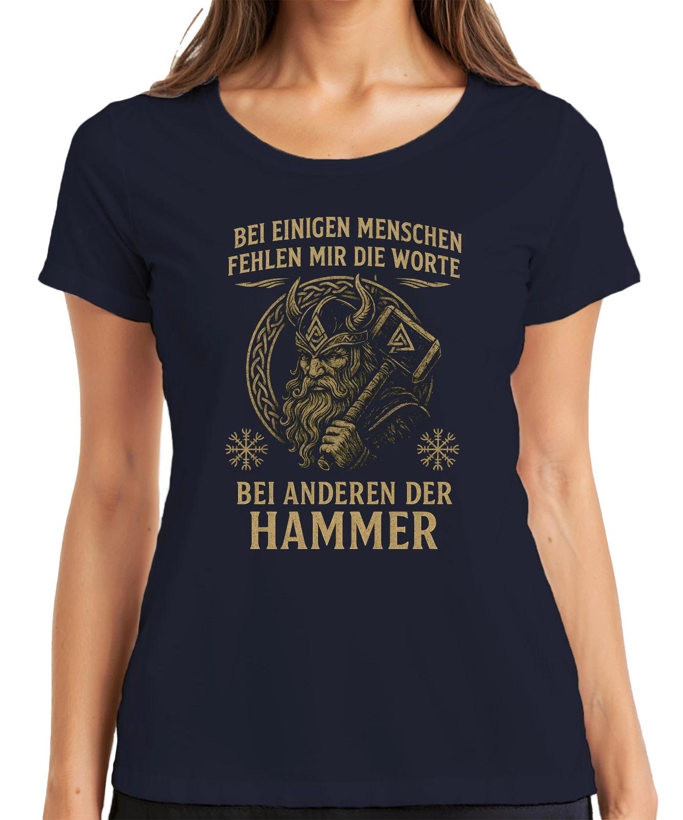 Mir fehlen die Worte Bei anderen der Hammer Wikinger Thor Mjölnir Damen T-Shirt XL