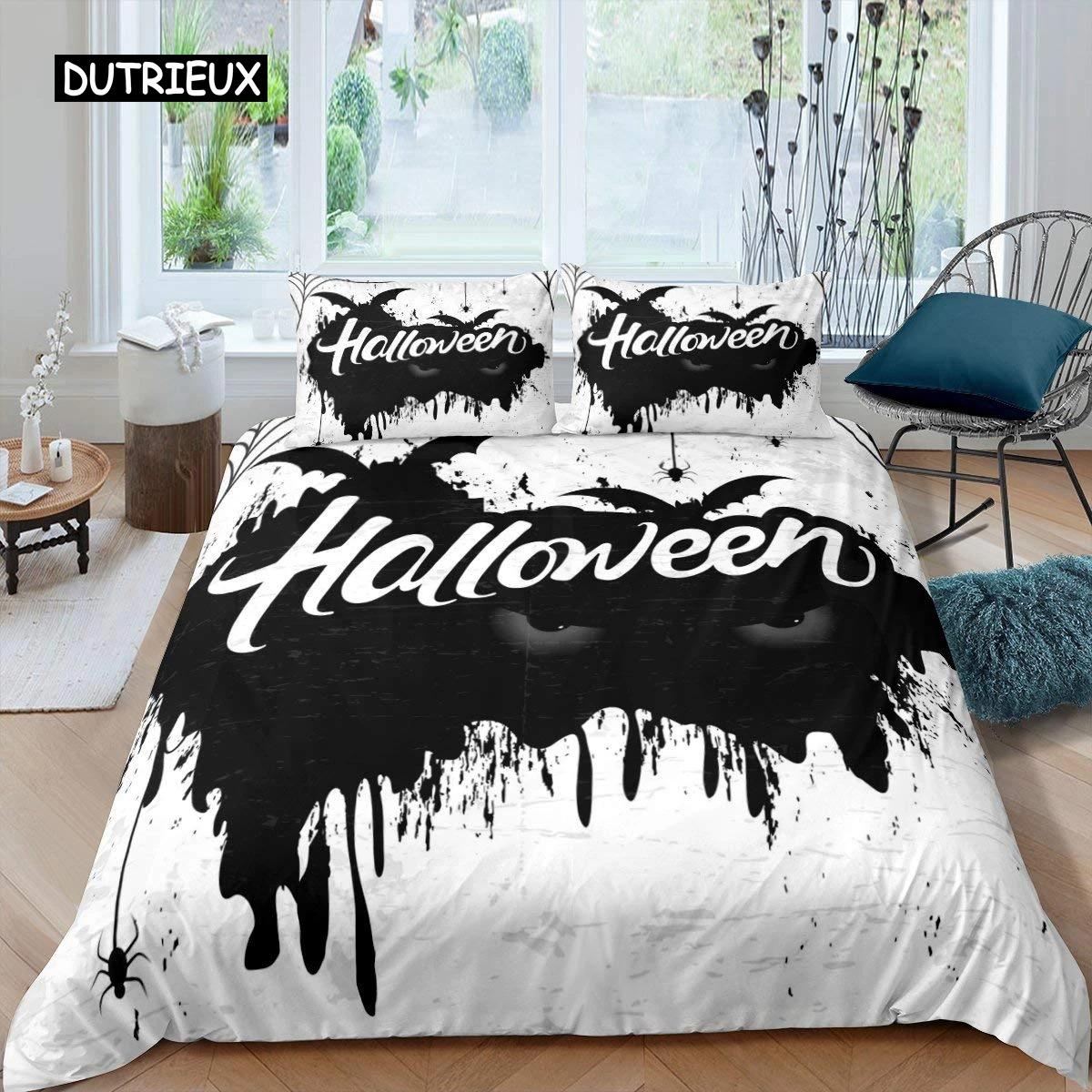 

Comforter Halloween Flying Vampire Bedding Set Bats Witchcraft Magic Comforter Single Double King Polyester Comforter (quilt)-EU Single(135*200cm)3pcs
