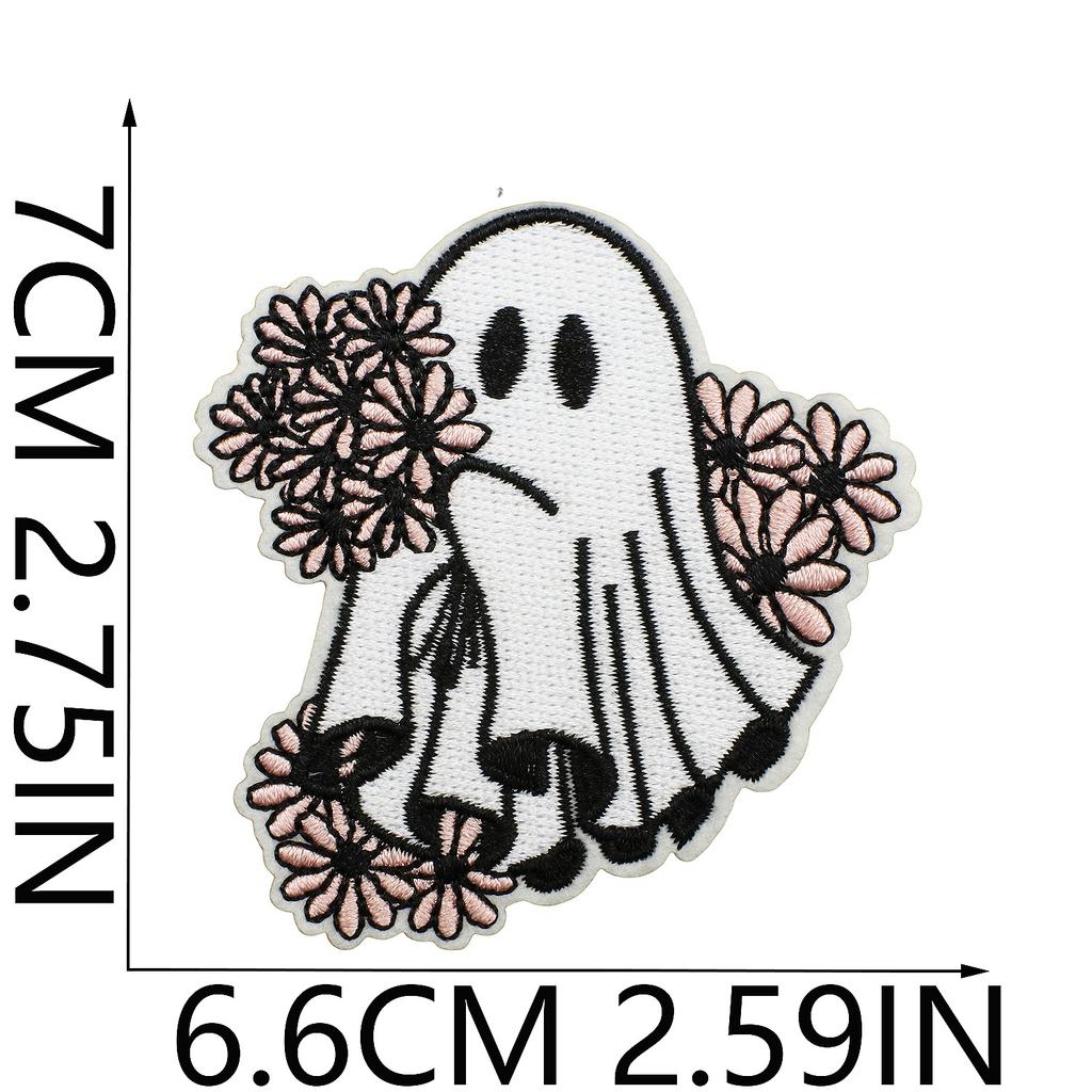 Halloween Cat Ghost Embroidery Cloth Sticker Holiday Decoration Flowers Witch Embroidery Chapter A Piao Bicycle Patch Sticker
