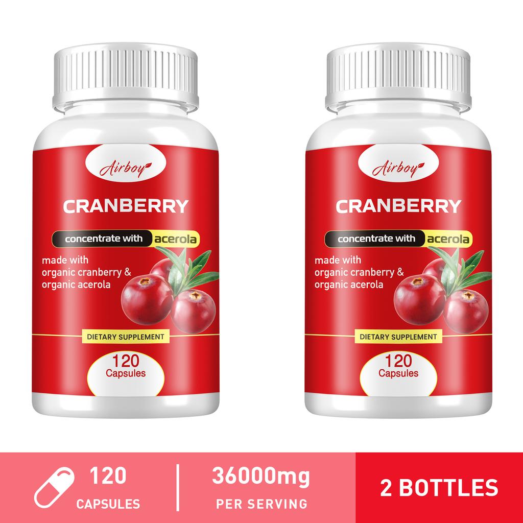 Airboy Organic Cranberry Capsules Contain Acerola Cherry, 100:1 Fresh Cranberry Extract, and Organic Ingredients.